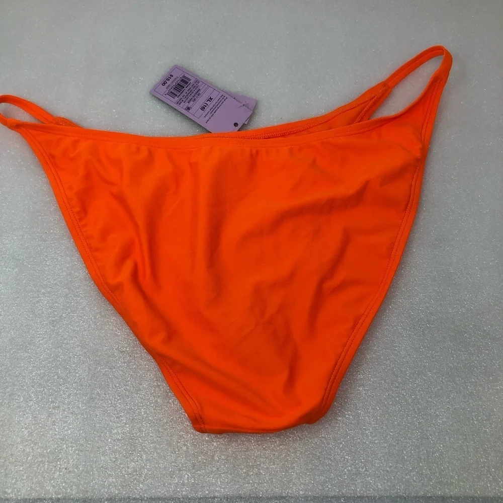 NWT Wild Fable Bikini Neon Orange Two Piece Size XL Bottom D/DD Top